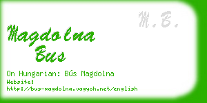 magdolna bus business card